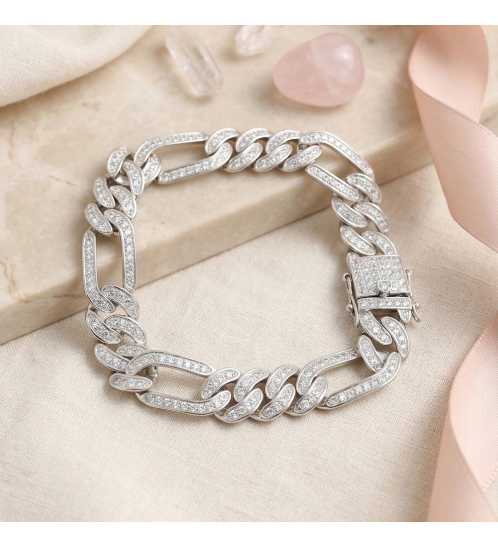 Men's Iced Figaro Statement Bracelet