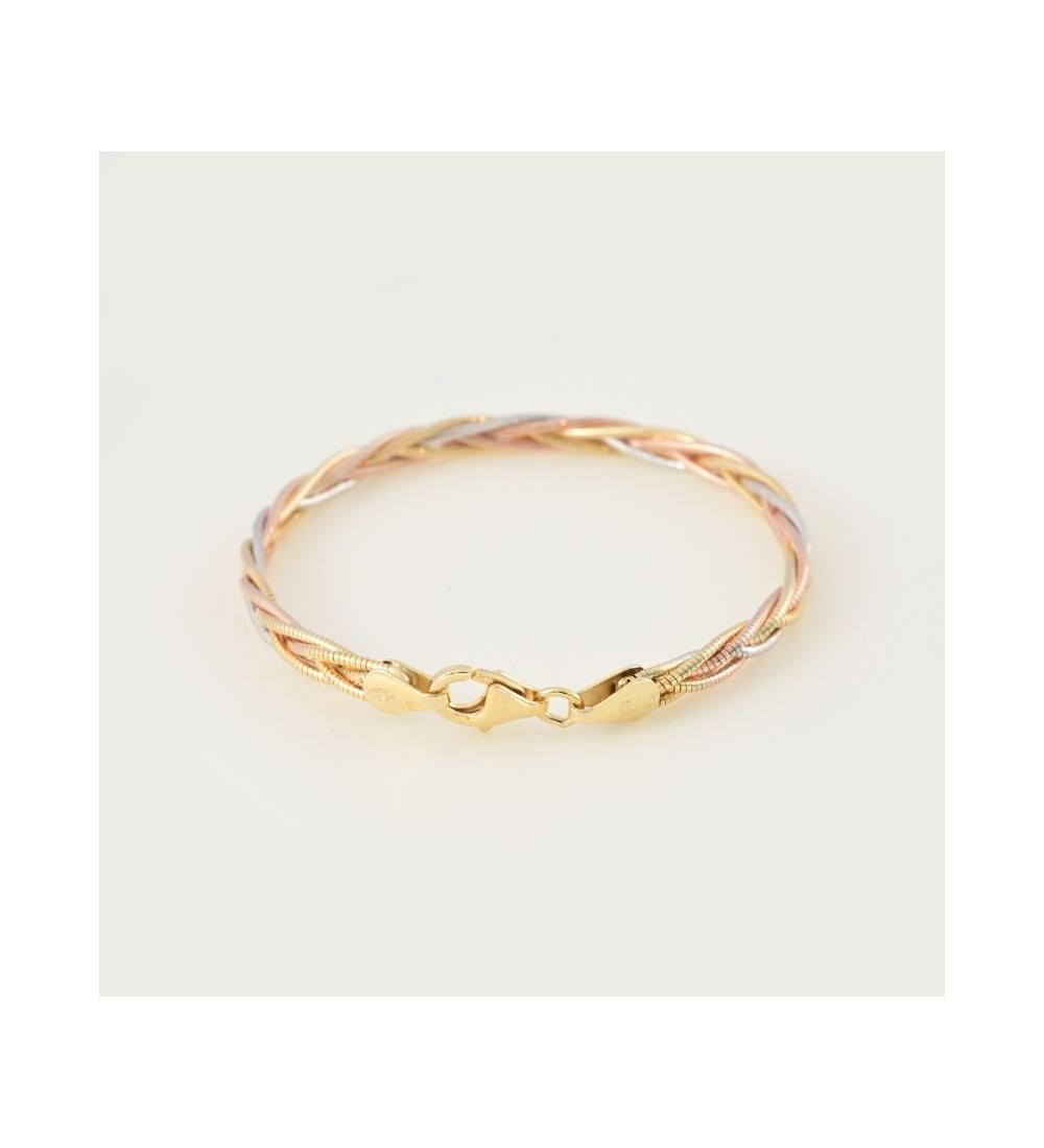 Tri-Tone Sculpted Braid Bangle