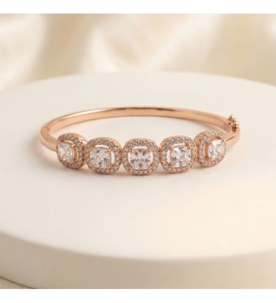 Radiant Cushion Halo Bangle