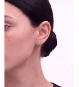 Golden Heart Sparkle Studs | 92.5 Sterling Silver Earrings | Stylora