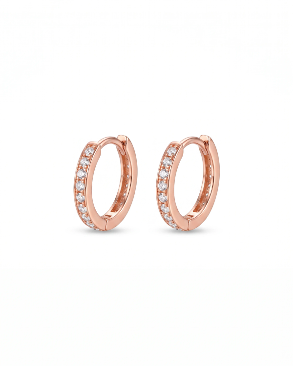Rose Gold Ring Stud Earrings | 92.5 Sterling Silver Earrings | Stylora