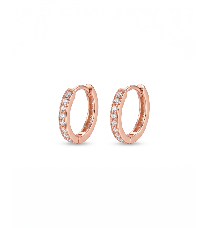 Rose Gold Ring Stud Earrings | 92.5 Sterling Silver Earrings | Stylora
