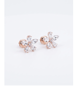 Glory Five Petal Flower Stud Earrings | Silver Earrings | Stylora