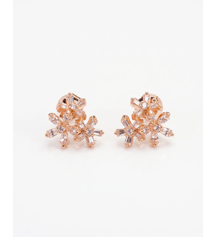 Glory Flower Cluster Stud Earrings | Silver Earrings | Stylora
