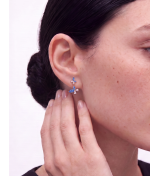 Glory Blue Marquise Flower Drop Earrings | Silver Earrings | Stylora