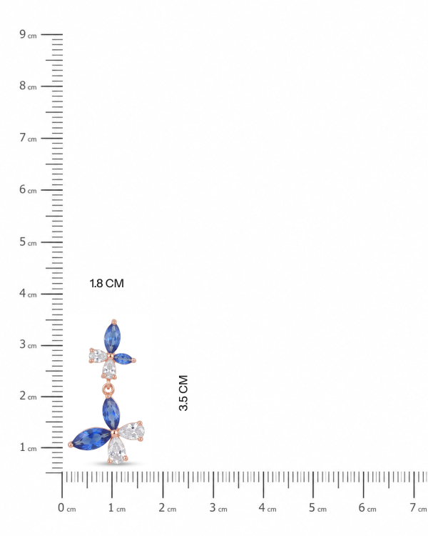 Glory Blue Marquise Flower Drop Earrings | Silver Earrings | Stylora