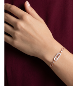 Rose Gold Mother of Pearl Slider Bracelet | Silver Bracelet | Stylora