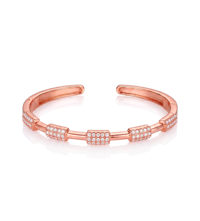 Rose Gold Celestial Rose Bangle | Silver Bangle | Stylora