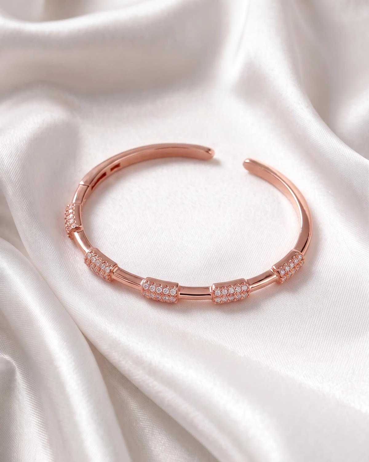 Rose Gold Celestial Rose Bangle | Silver Bangle | Stylora