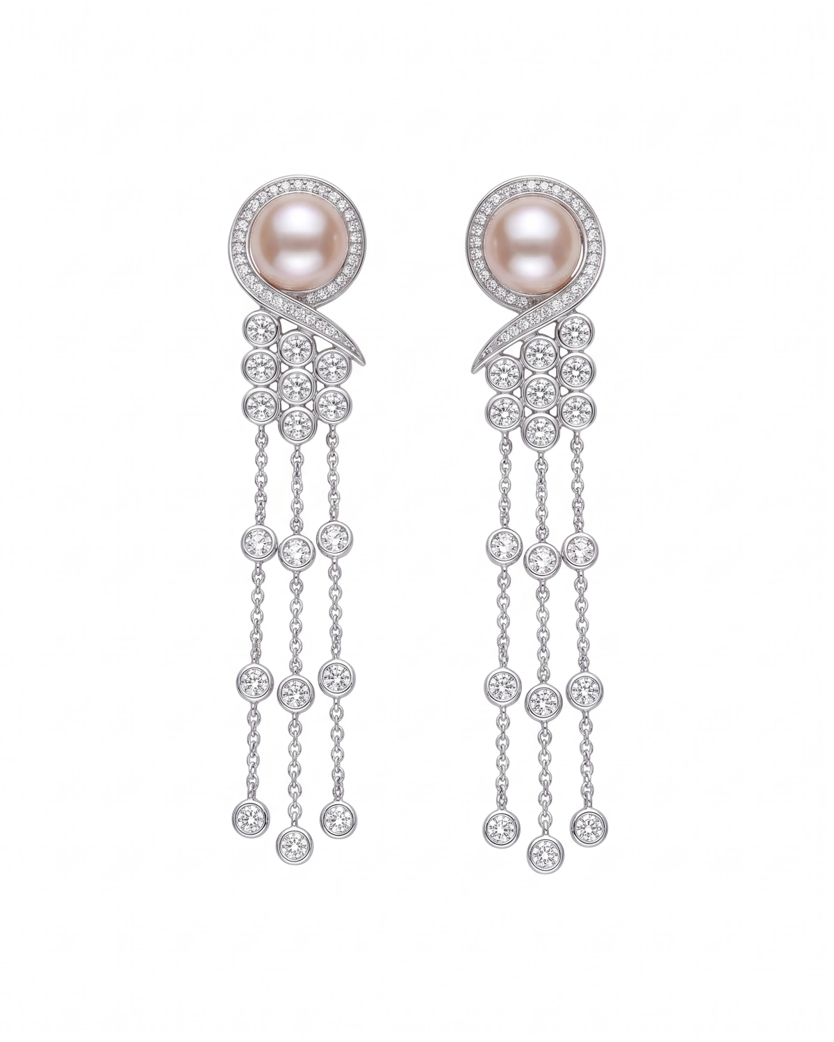 Silver Ivory Pearl Tassel Drop Earrings | Silver Earrings | Stylora