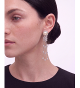 Silver Ivory Pearl Tassel Drop Earrings | Silver Earrings | Stylora