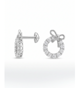 Silver Bow Wreath Screw Stud Earrings | Silver Earrings | Stylora