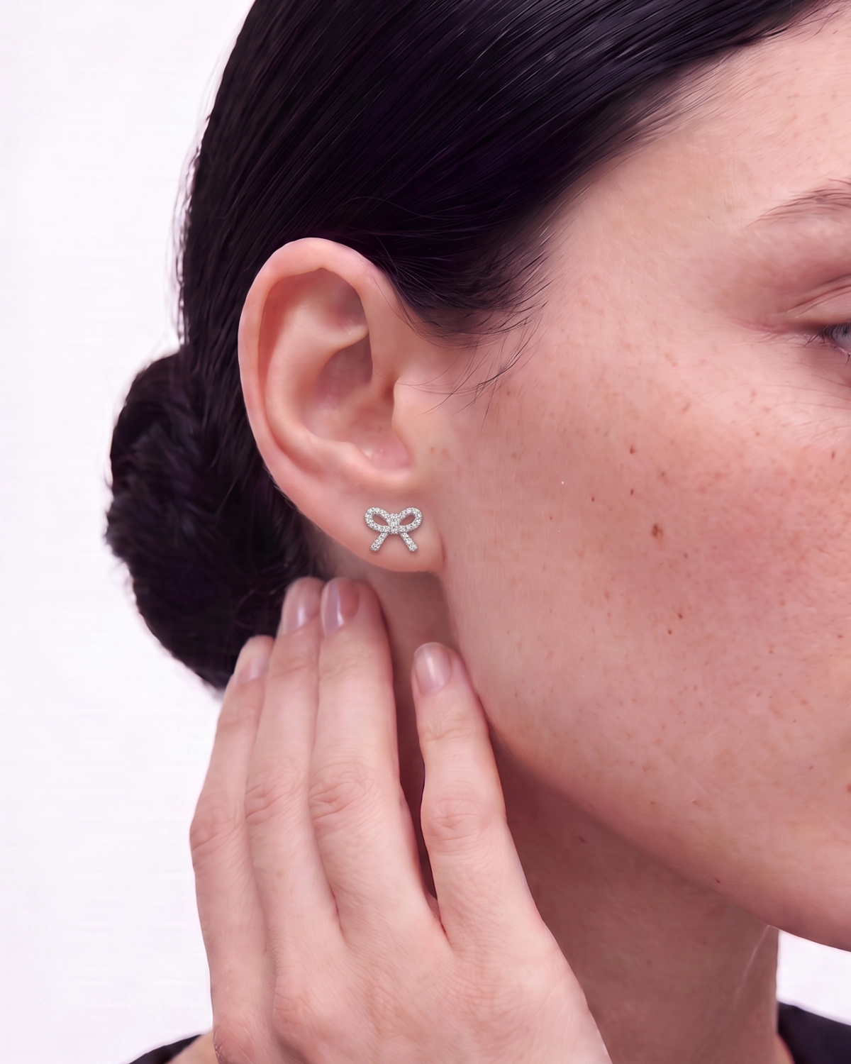 Silver Bow Screw Stud Earrings | Silver Earrings | Stylora