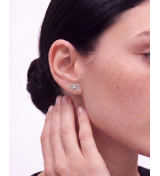 Silver Bow Screw Stud Earrings | Silver Earrings | Stylora