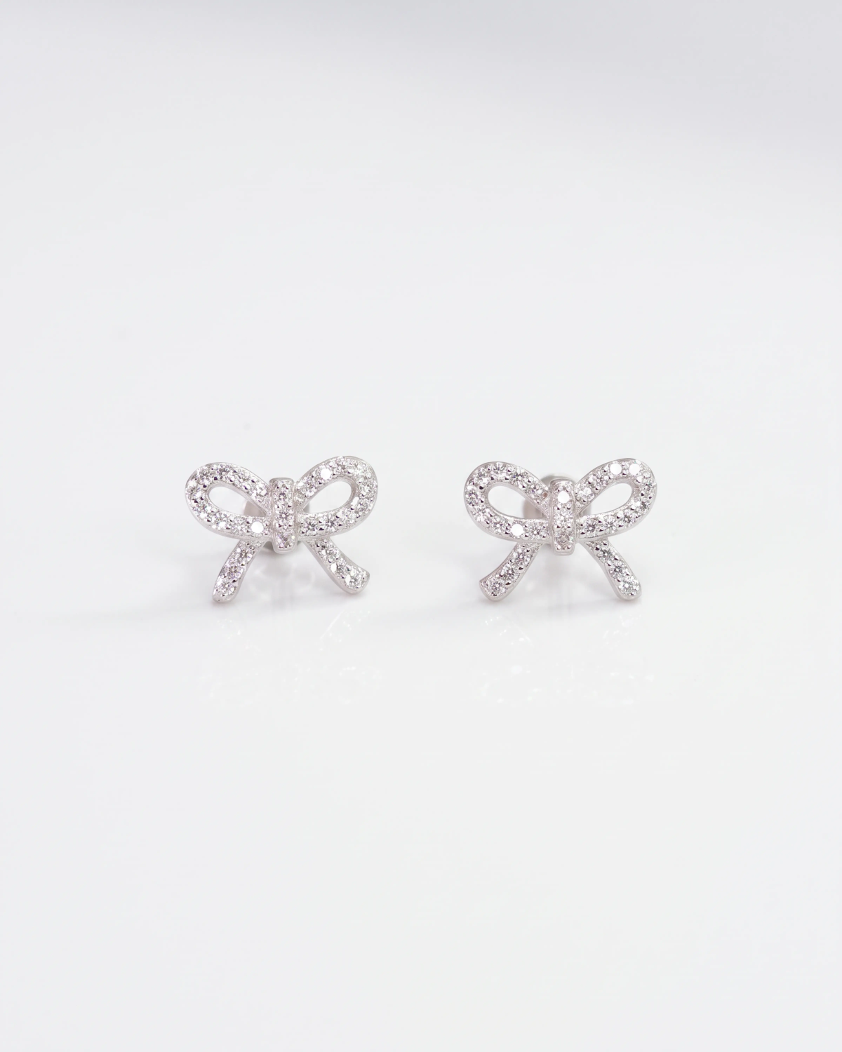 Silver Bow Screw Stud Earrings | Silver Earrings | Stylora