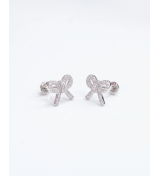 Silver Bow Screw Stud Earrings | Silver Earrings | Stylora