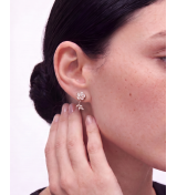 Rose Gold Flower Stud Earrings | Silver Earrings | Stylora