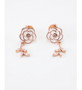 Rose Gold Flower Stud Earrings | Silver Earrings | Stylora