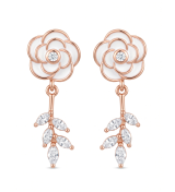 Rose Gold Flower Stud Earrings | Silver Earrings | Stylora