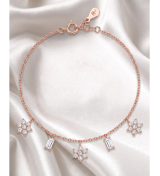 Harmony Star & Baguette Charm Anklet | Silver Anklet | Stylora