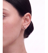 Rose Gold Diaje Triangle Pendant with Studs | Stylora