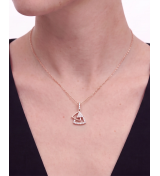 Rose Gold Diaje Triangle Pendant with Studs | Stylora