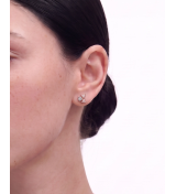 Rose Gold Nectar Bow Solitaire Pendant Necklace with Studs | Stylora