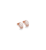 Rose Gold Moonlight Pearl Drop Pendant Necklace with Studs | Stylora