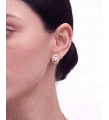 Rose Gold Moonlight Pearl Drop Pendant Necklace with Studs | Stylora