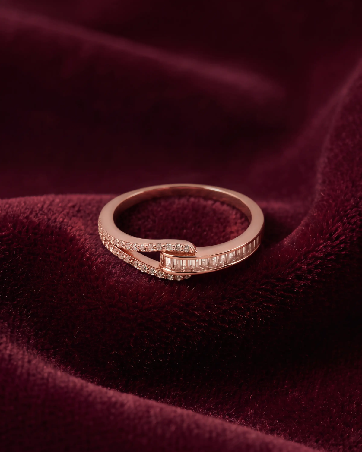 Rose Gold Glory Baguette Ring | 92.5 Sterling Silver Ring | Stylora