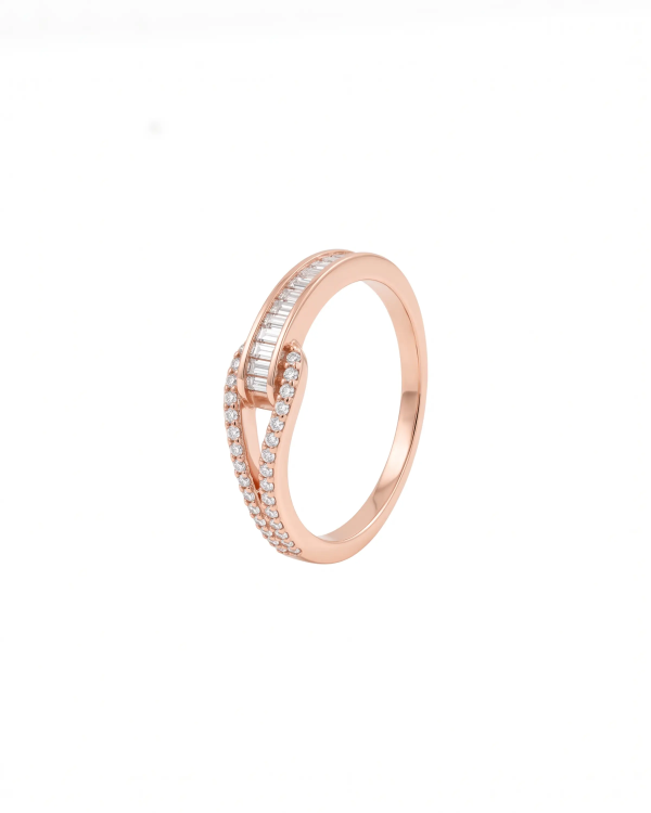 Rose Gold Glory Baguette Ring | 92.5 Sterling Silver Ring | Stylora