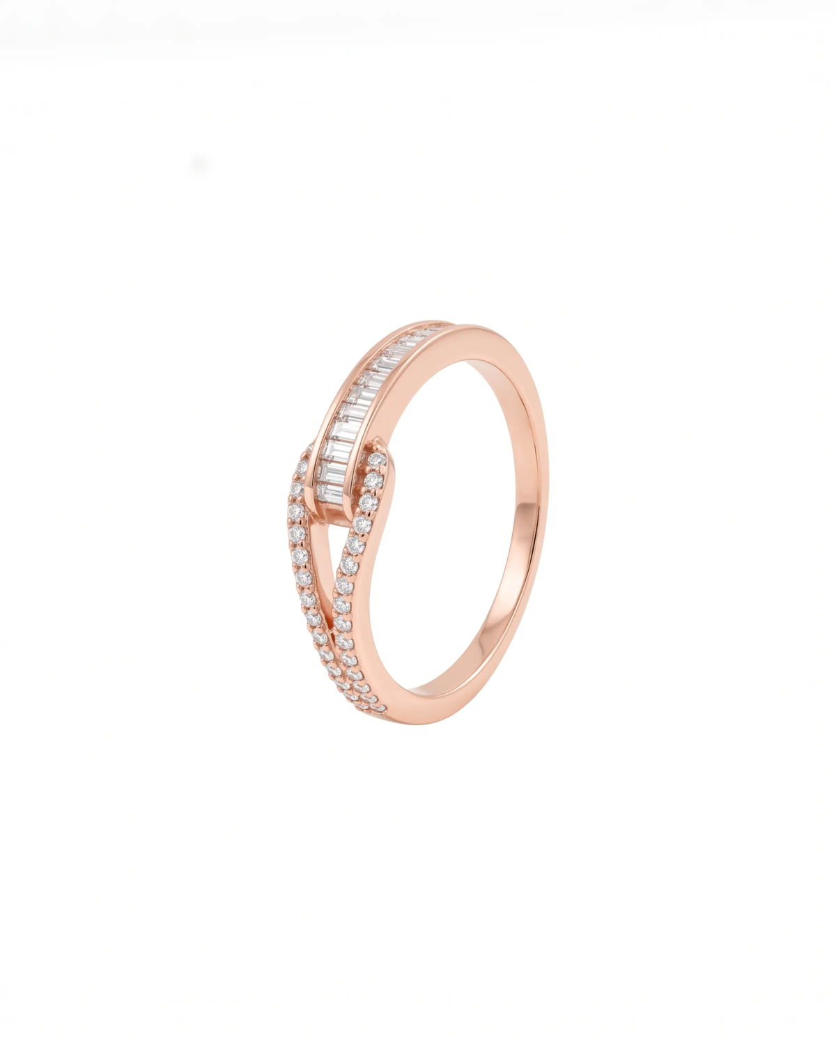 Rose Gold Glory Baguette Ring | 92.5 Sterling Silver Ring | Stylora
