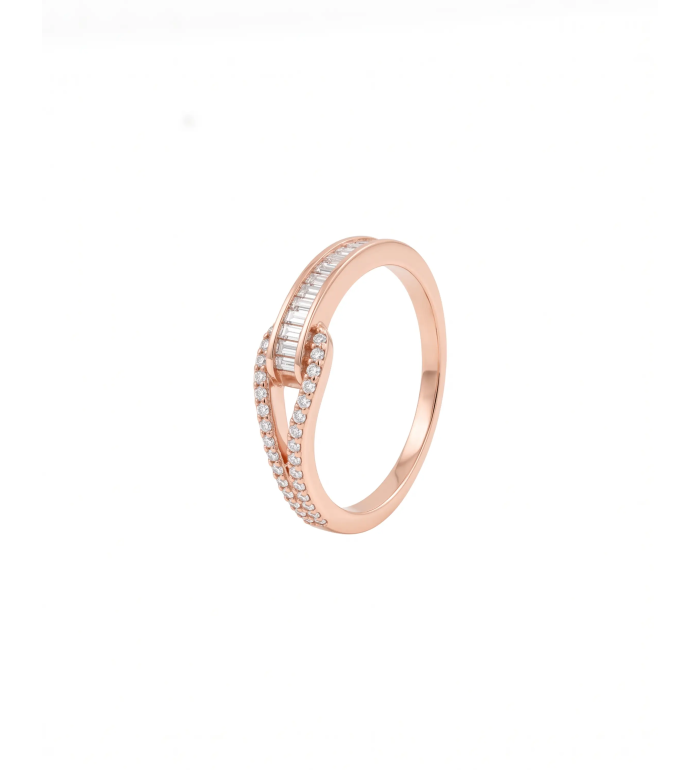 Rose Gold Glory Baguette Ring | 92.5 Sterling Silver Ring | Stylora