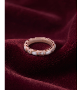 Rose Gold Segmented Inlay Band Ring | Silver Ring | Stylora