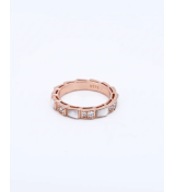 Rose Gold Segmented Inlay Band Ring | Silver Ring | Stylora