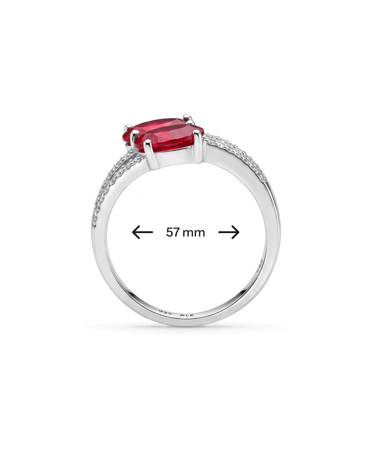 Silver Red Twin Oval Stone Ring | 92.5 Sterling Silver Ring | Stylora