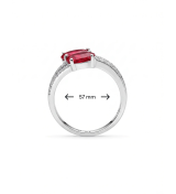 Silver Red Twin Oval Stone Ring | 92.5 Sterling Silver Ring | Stylora