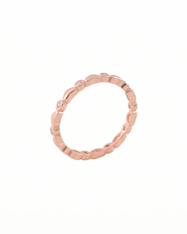 Rose Gold Scalloped Band Ring | 92.5 Sterling Silver Ring | Stylora