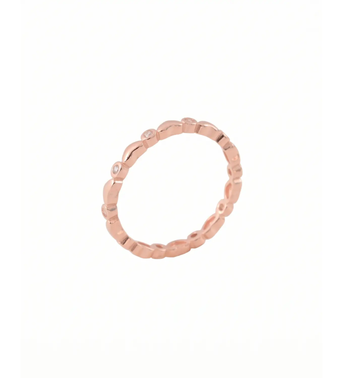 Rose Gold Scalloped Band Ring | 92.5 Sterling Silver Ring | Stylora