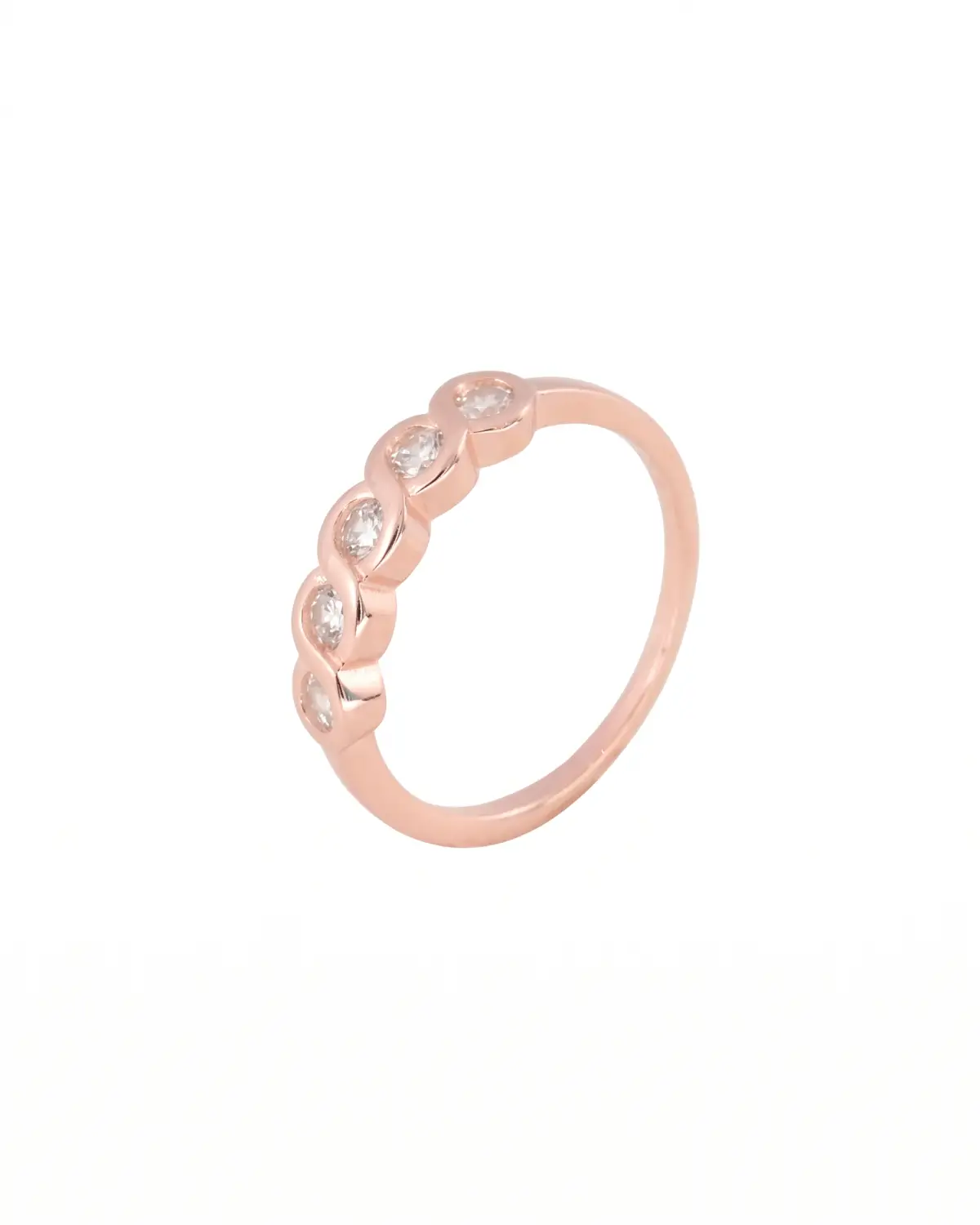 Rose Gold Linked Circles Ring | 92.5 Sterling Silver Ring | Stylora