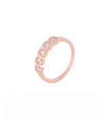 Rose Gold Linked Circles Ring | 92.5 Sterling Silver Ring | Stylora