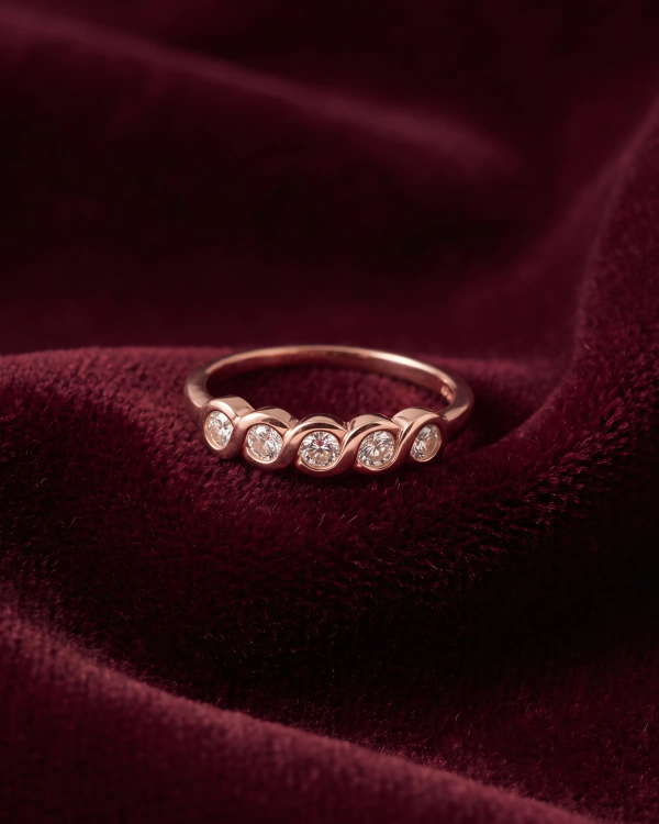 Rose Gold Linked Circles Ring | 92.5 Sterling Silver Ring | Stylora