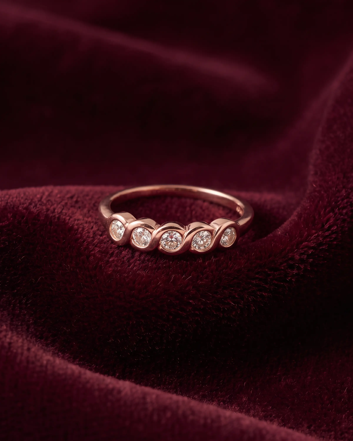 Rose Gold Linked Circles Ring | 92.5 Sterling Silver Ring | Stylora