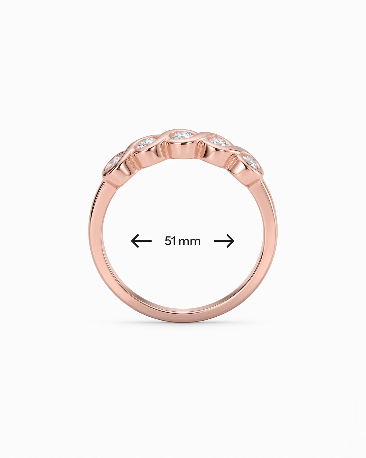 Rose Gold Linked Circles Ring | 92.5 Sterling Silver Ring | Stylora