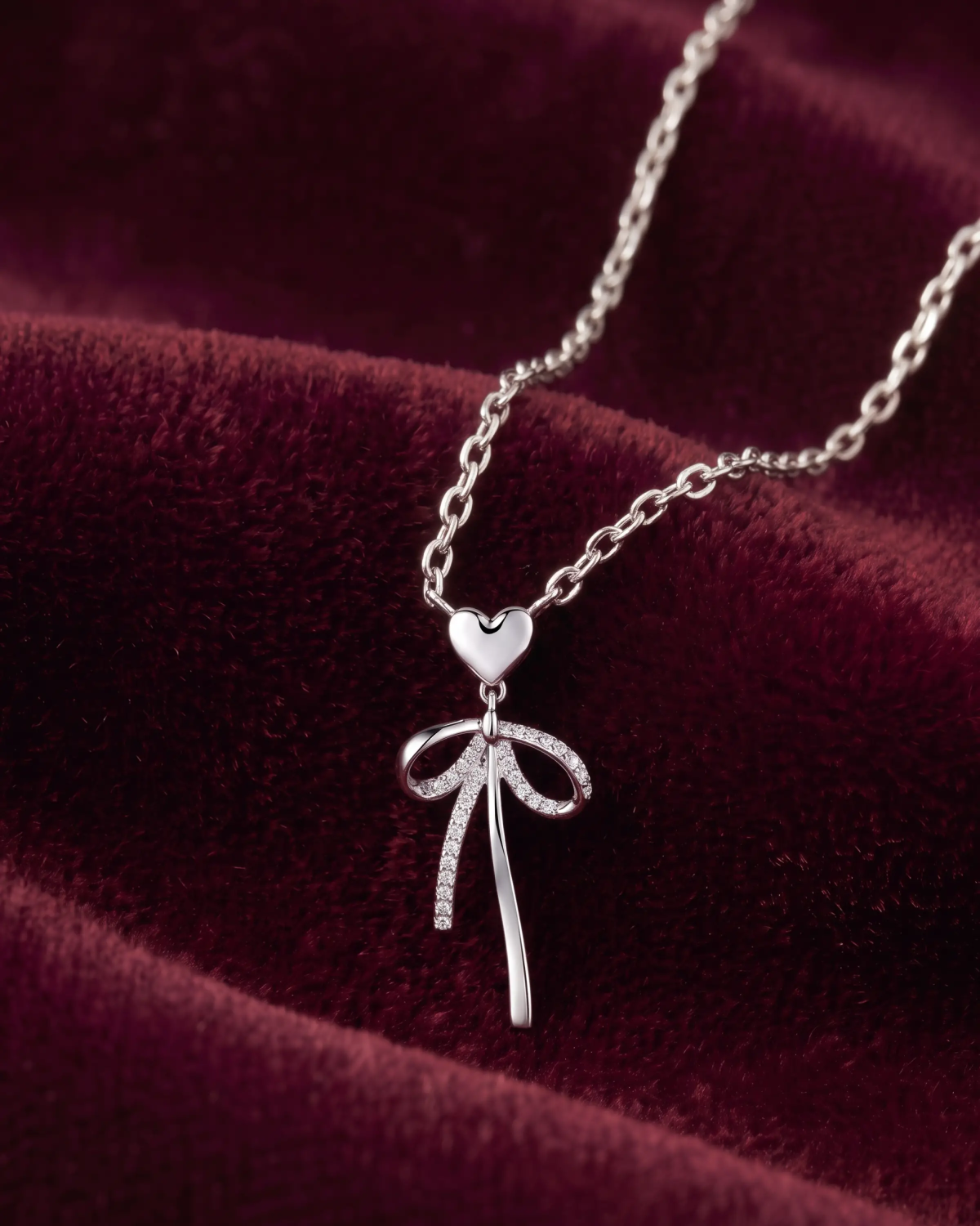 Glory Bow Pendant Necklace | 92.5 Sterling Silver Pendant | Stylora