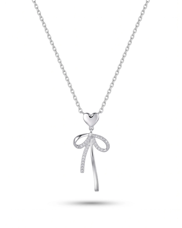 Glory Bow Pendant Necklace | 92.5 Sterling Silver Pendant | Stylora