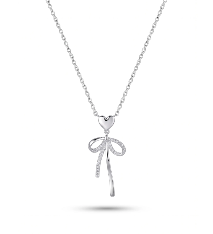 Glory Bow Pendant Necklace | 92.5 Sterling Silver Pendant | Stylora