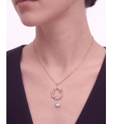 Rose Gold Floral Wreath Pendant Necklace | Silver Pendant | Stylora