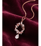 Rose Gold Floral Wreath Pendant Necklace | Silver Pendant | Stylora