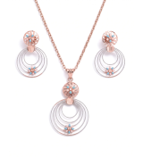 Rose Gold Charming Circles Pendant Set | Stylora